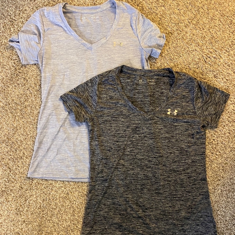 Light Grey and Dark Grey Speckled Under Armor T-Shirts